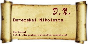 Derecskei Nikoletta névjegykártya