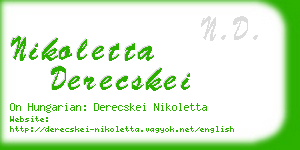 nikoletta derecskei business card
